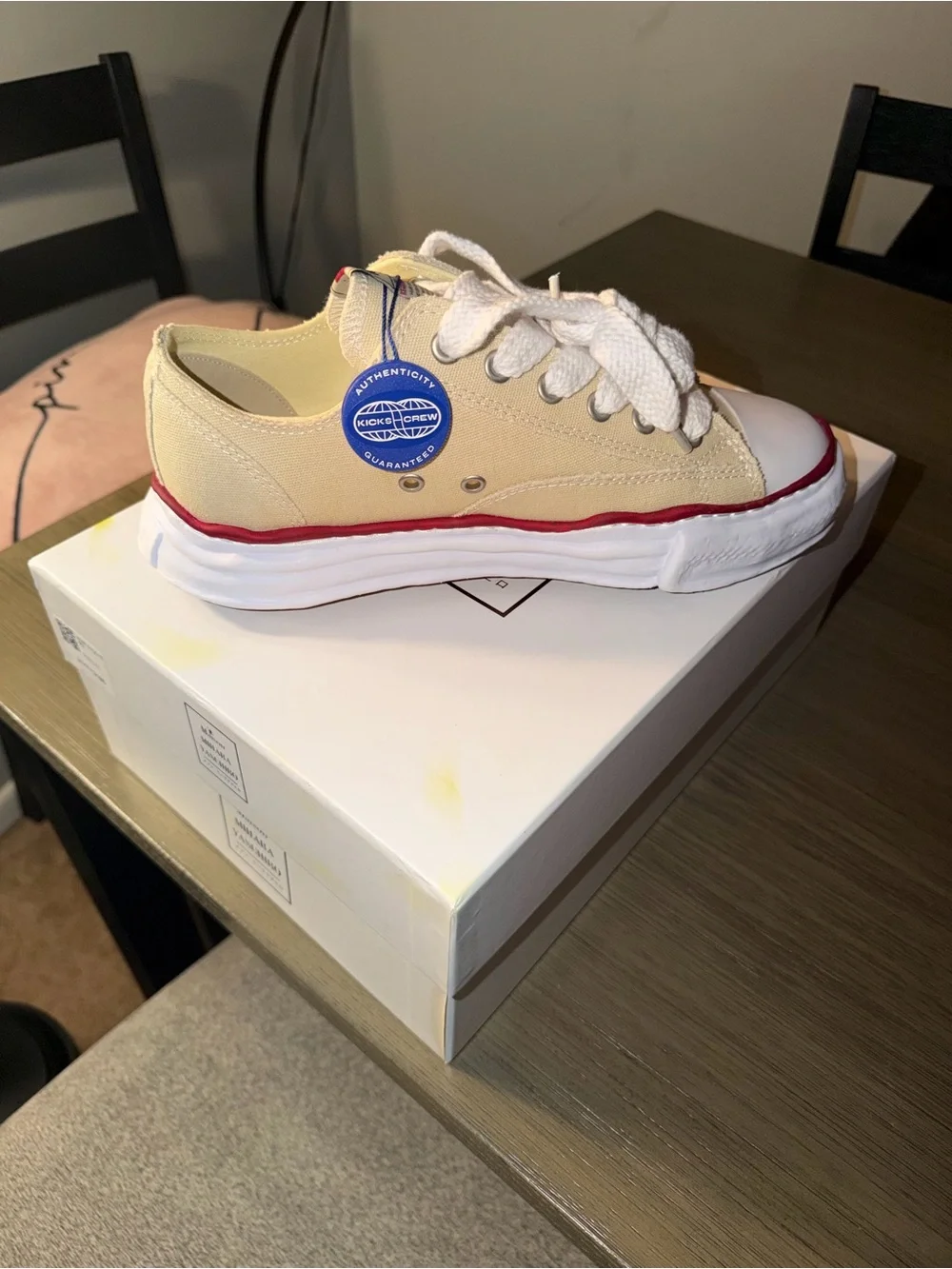 Maison MIHARA YASUHIRO Peterson Low OG Sole Canvas White Sneakers (Brown)